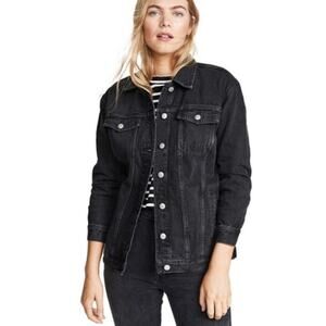 EUC Madewell Classic Black Charcoal Button Front Jacket Size XXS